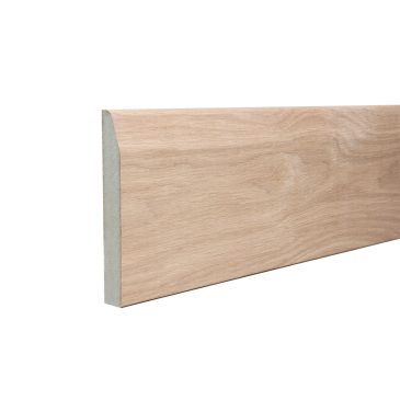 Chamfered & Rounded Veneered American White Oak Unlacquered Skirting 