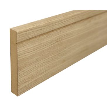 V Grooved Veneered American White Oak Unlacquered Skirting 